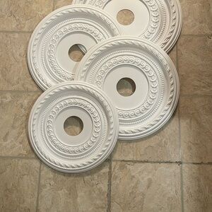 Ornate White Ceiling Medallions - set of 2